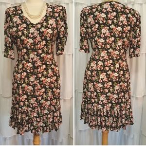 VTG LaBelle Floral Print Dress